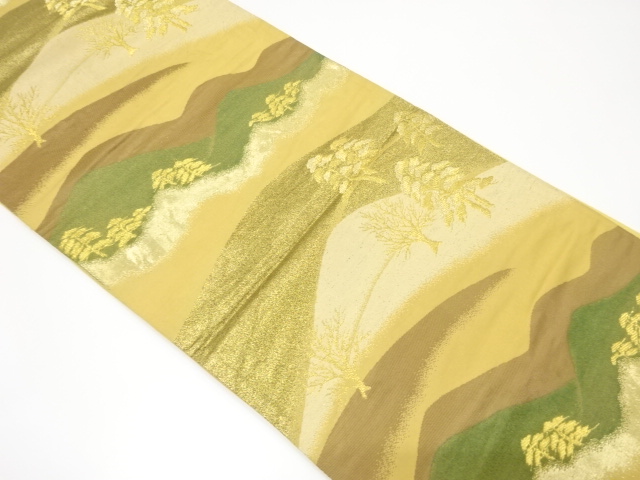 遠山に樹木模様織り出し袋帯